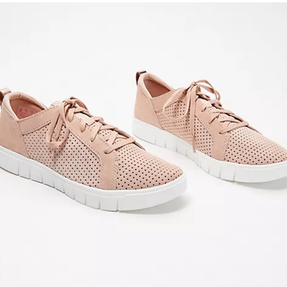 RYKA Women’s Haiku Blush Pink Perforated Suede Lace Up Sneakers Size 8.5